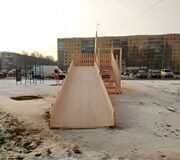 Зимняя деревянная горка "Кит 2"